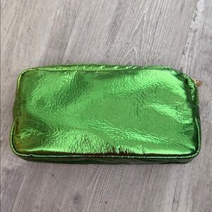 Stoney Clover Lane green metallic small pouch